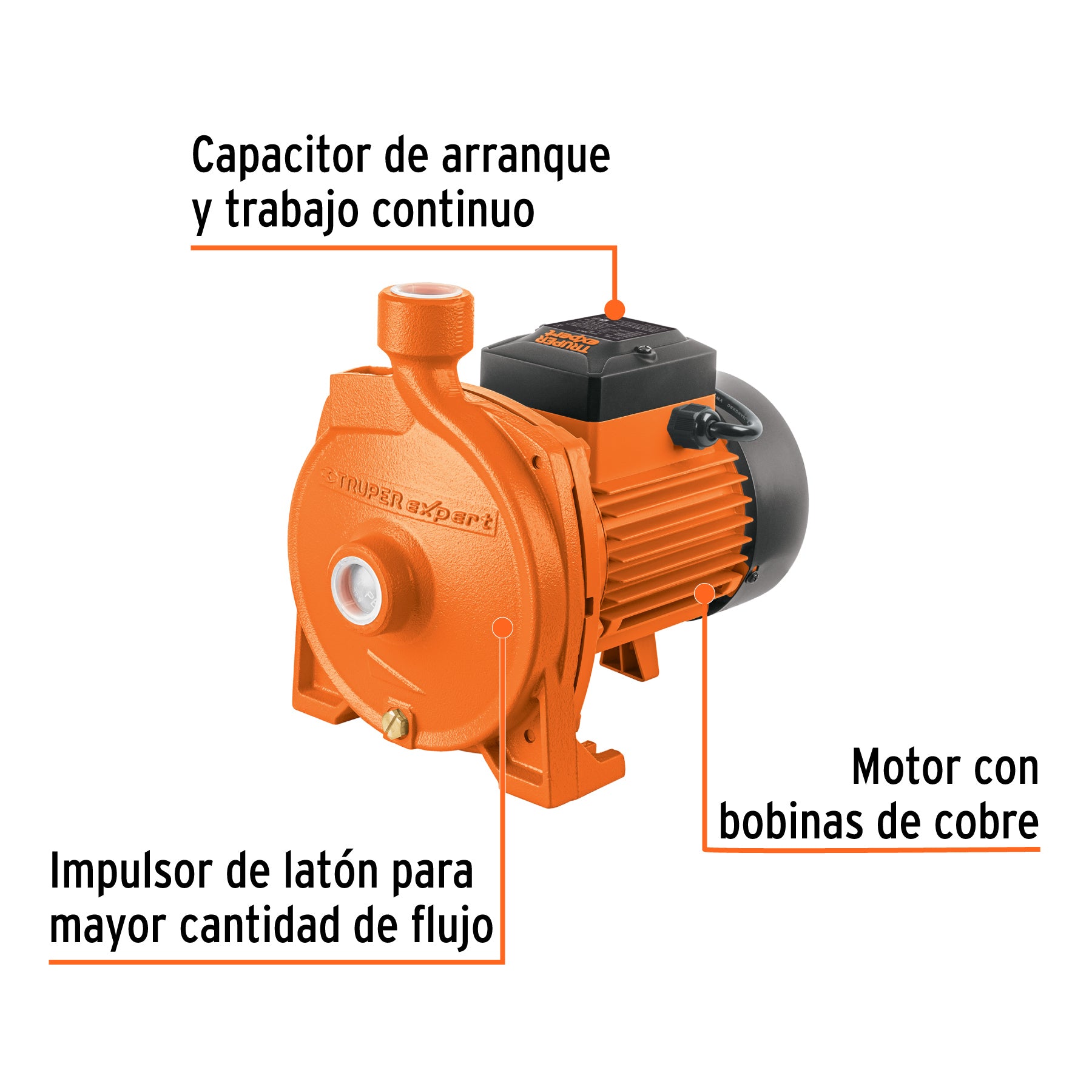Bomba centrífuga para agua modelo europeo, 1/2 HP, EXPERT. Modelo: BOAC-1/2
