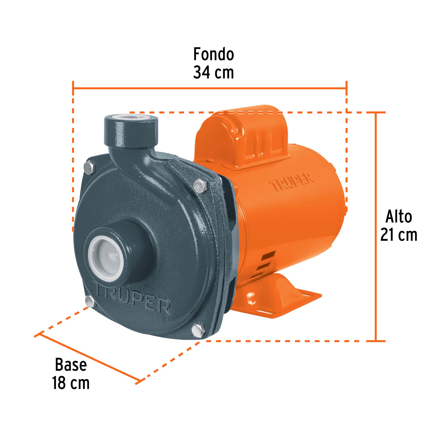 Bomba centrífuga para agua, 1 HP, TRUPER. Modelo: BOAC-1A