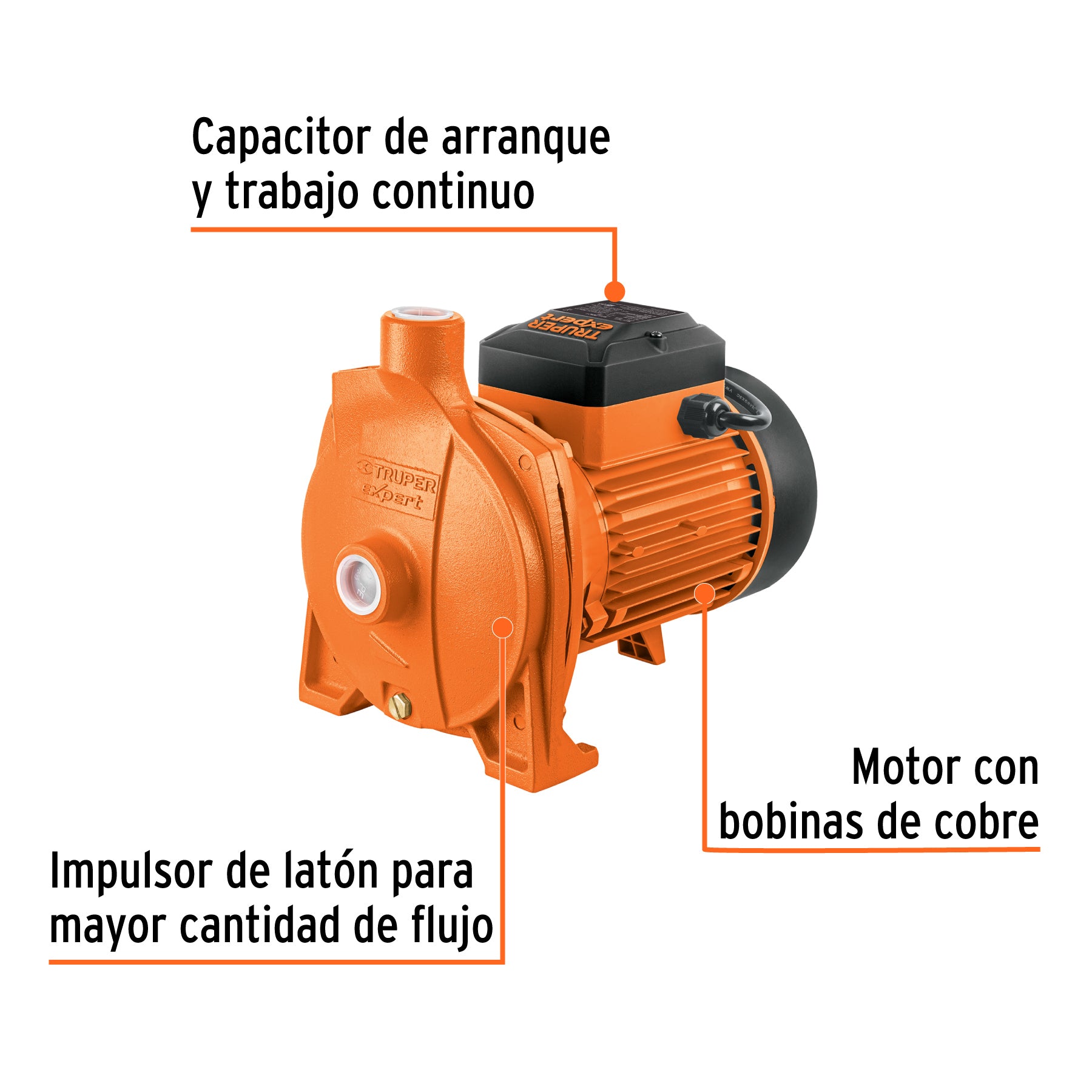 Bomba centrífuga para agua modelo europeo,1-1/2 HP, EXPERT. Modelo: BOAC-1 1/2