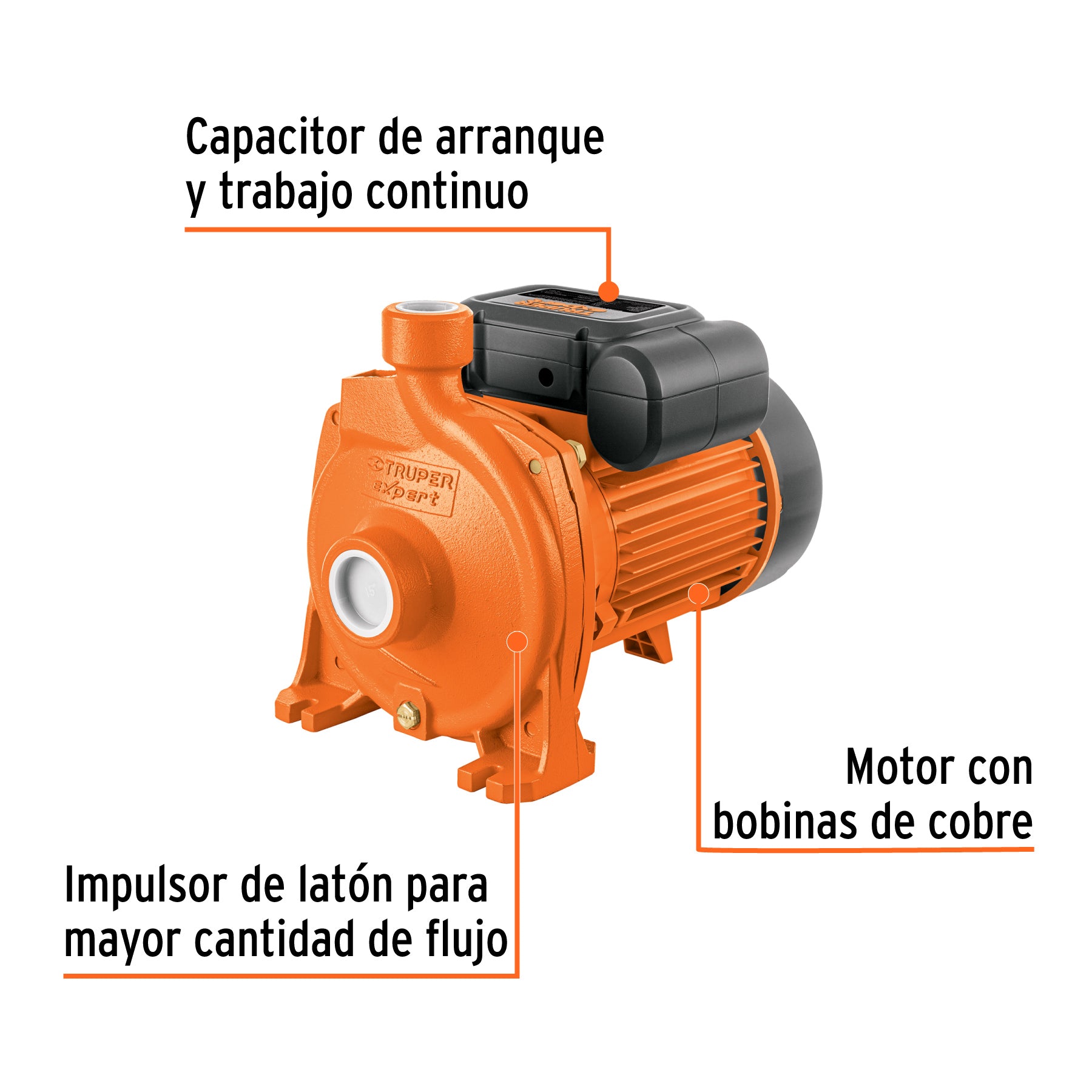 Bomba centrífuga para agua modelo europeo, 2 HP, EXPERT. Modelo: BOAC-2