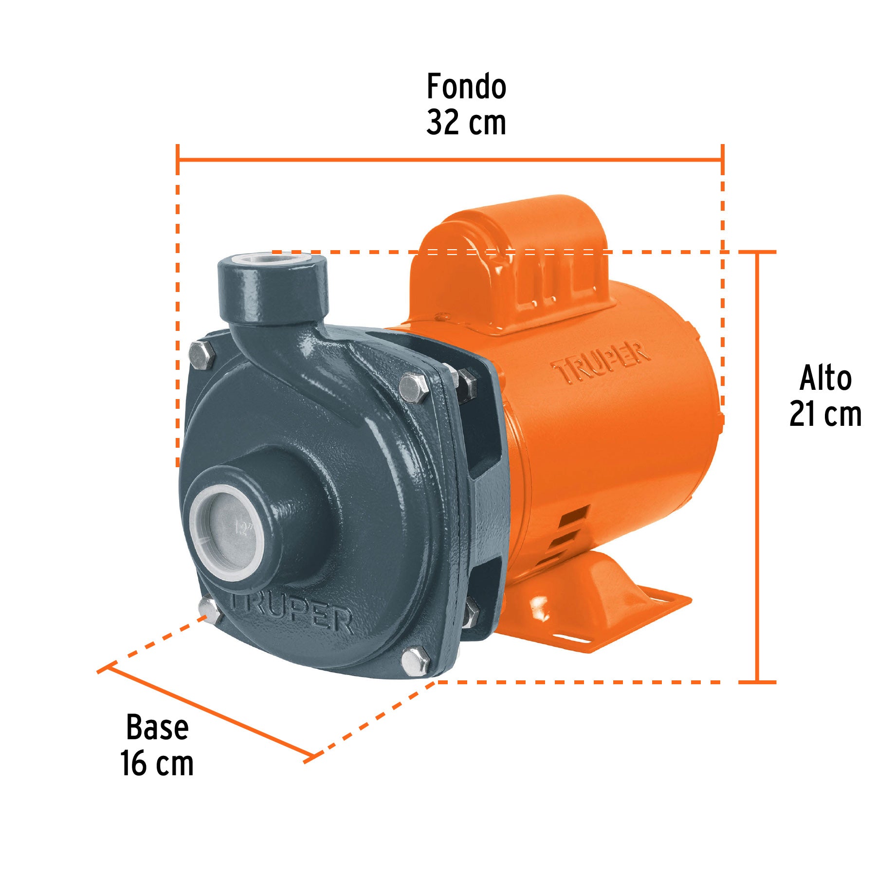 Bomba centrífuga para agua, 3/4 HP, TRUPER. Modelo: BOAC-3/4A
