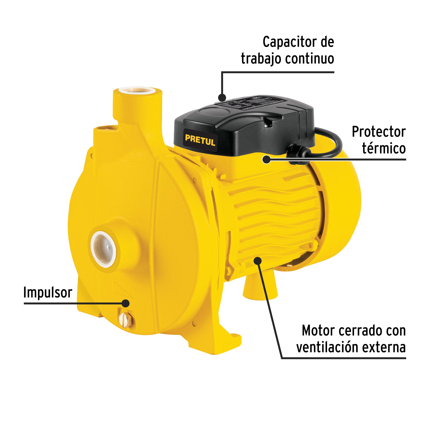 Bomba centrífuga para agua modelo europeo, 3/4 HP, PRETUL. Modelo: BOAC-3/4P