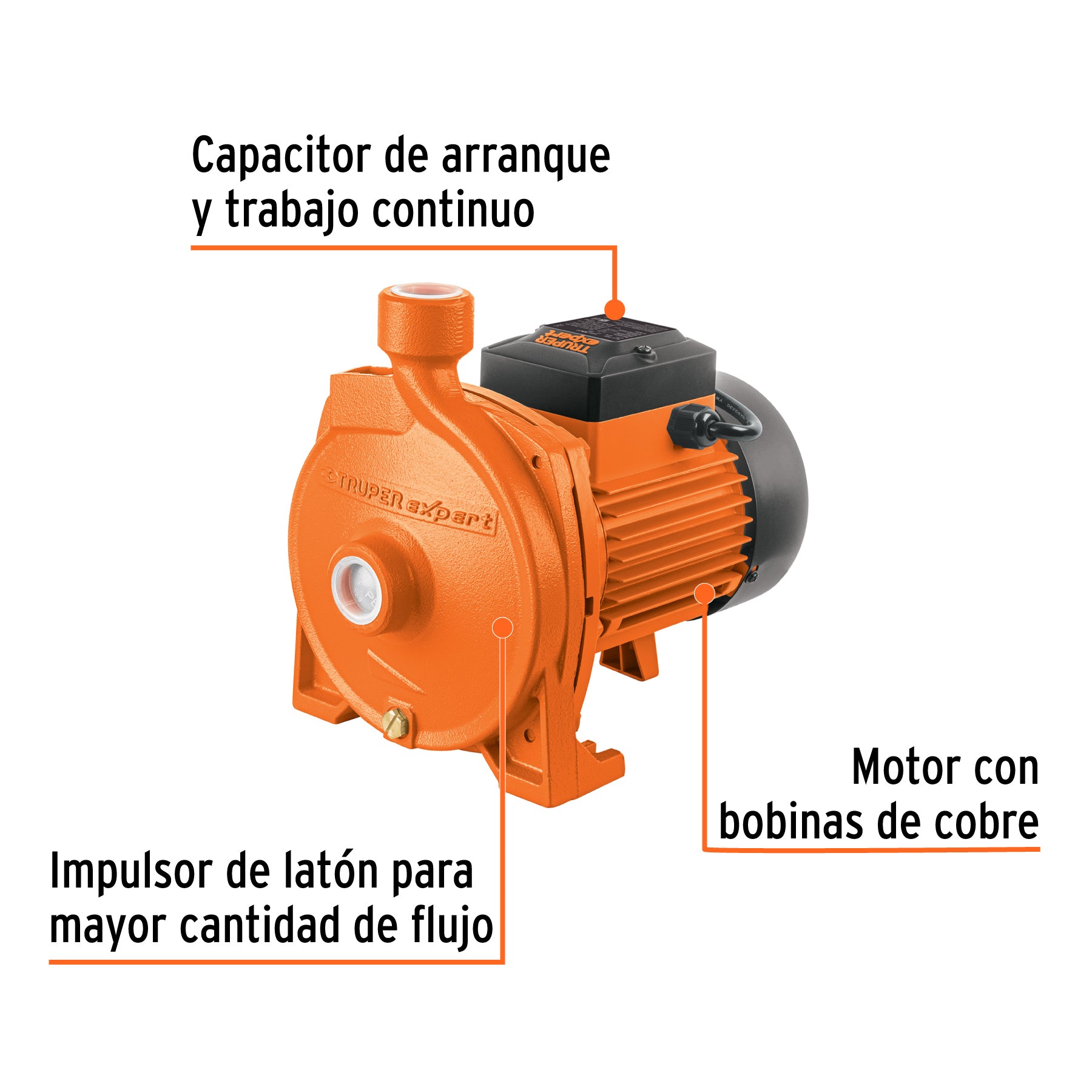 Bomba centrífuga para agua modelo europeo, 3/4 HP, EXPERT. Modelo: BOAC-3/4