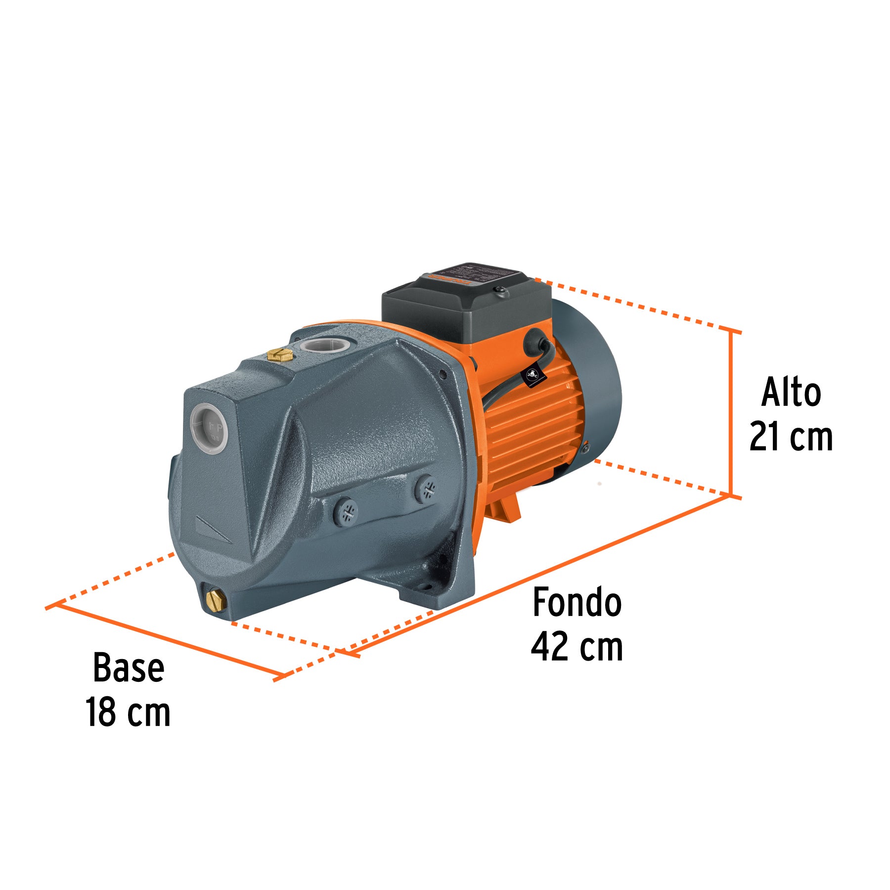 Bomba tipo jet, cabezal de hierro, 1 HP, TRUPER. Modelo: BOAJ-1