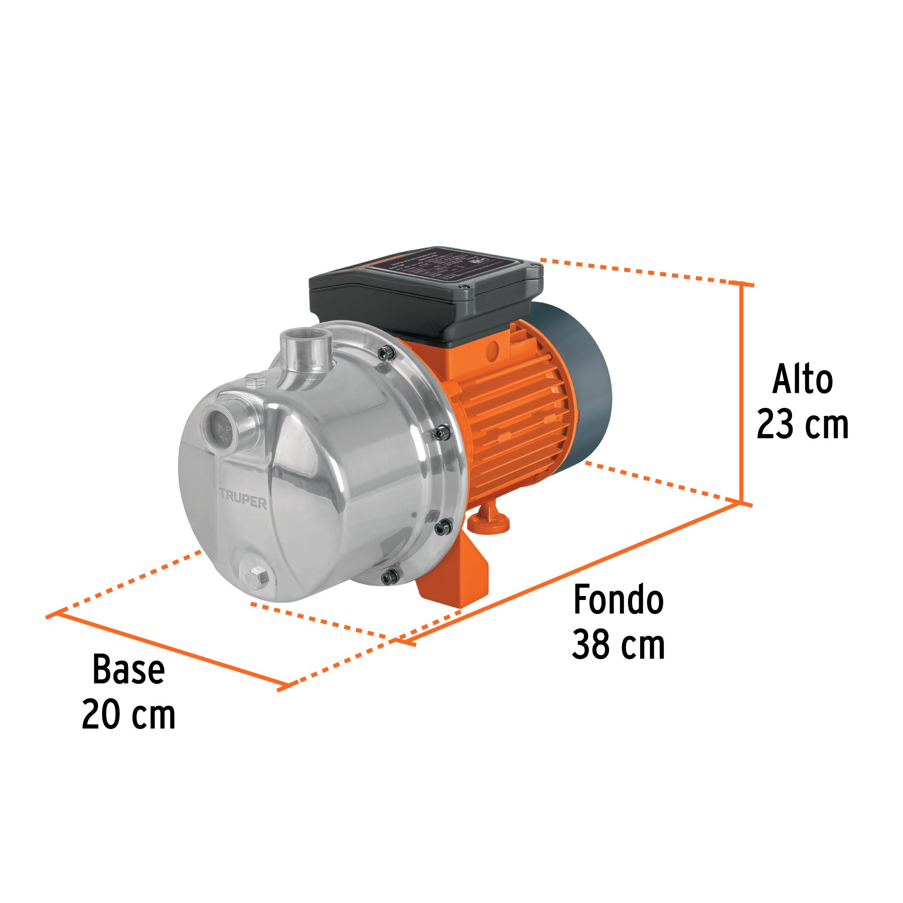 Bomba tipo jet, cabezal de acero inoxidable, 3/4 HP, TRUPER. Modelo: BOAJ-3/4I