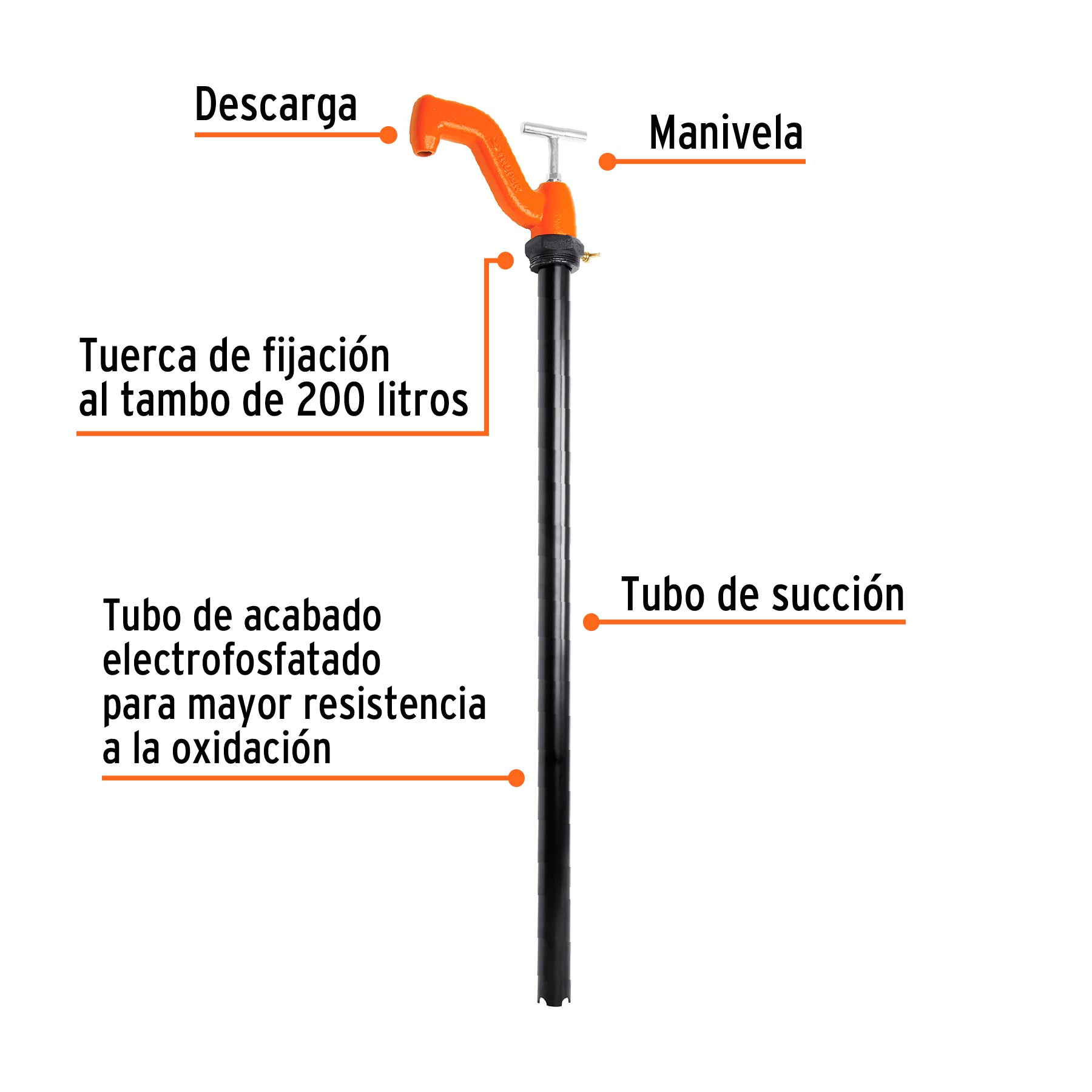 Bomba extractora de solventes con manija tipo 'T', TRUPER. Modelo: BOMEX-35