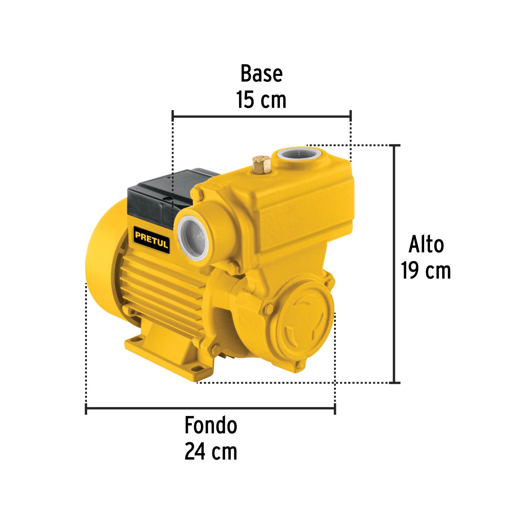 Bomba periférica autocebante 1/2HP, uso agrícola, PRETUL. Modelo: BOPA-1/2P