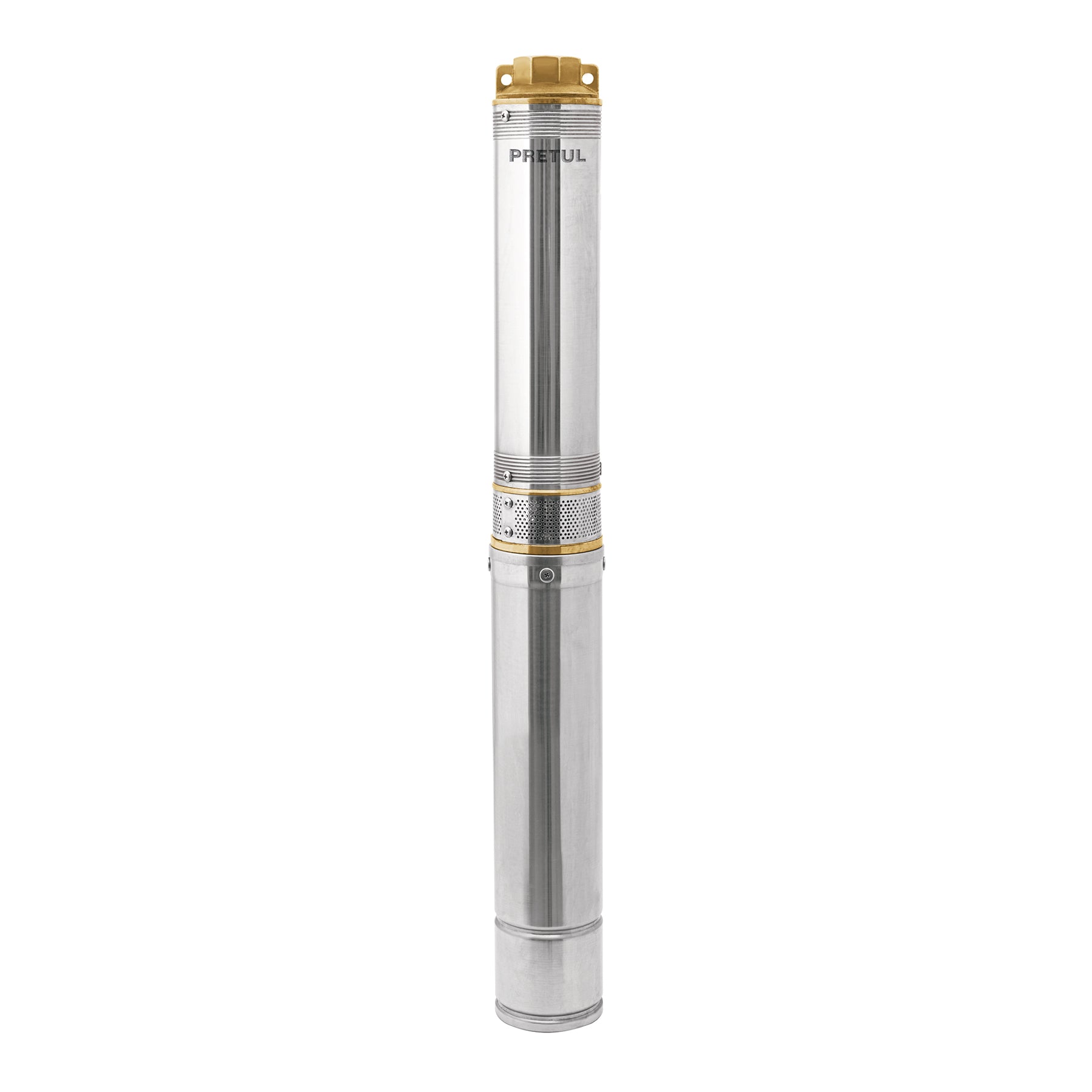 Bomba sumergible tipo bala 4', 1-1/2HP, uso agrícola, PRETUL. Modelo: BOS-1-1/2LMP