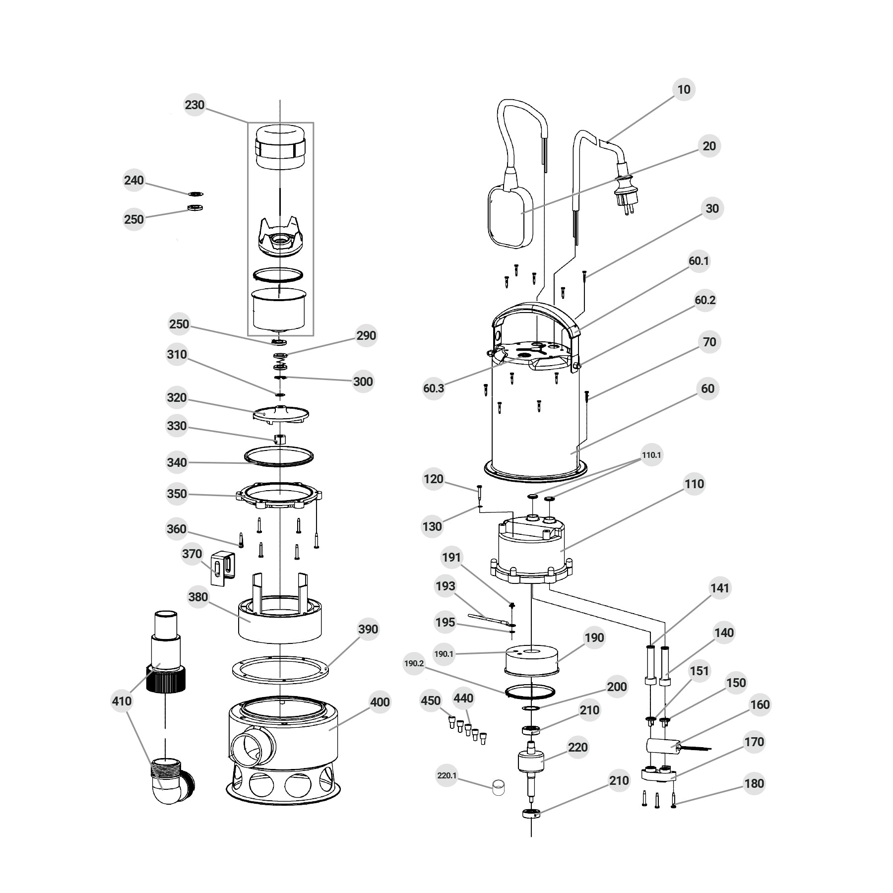 Bomba sumergible acero inoxidable,agua sucia,1-1/2HP, PRETUL. Modelo: BOS-1-1/2SMP