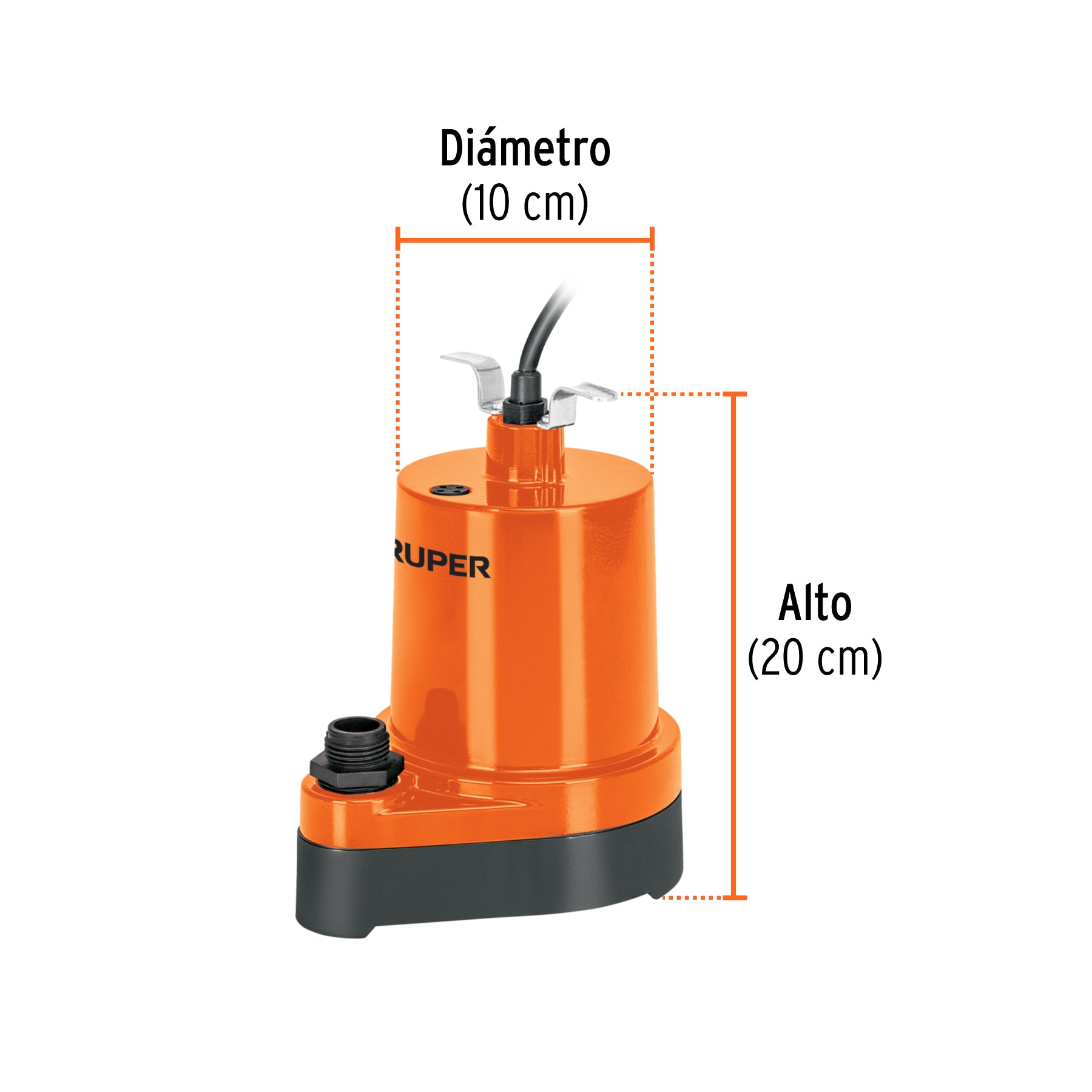 Bomba sumergible para fuente, 1/6 HP, TRUPER. Modelo: BOS-1/6FU