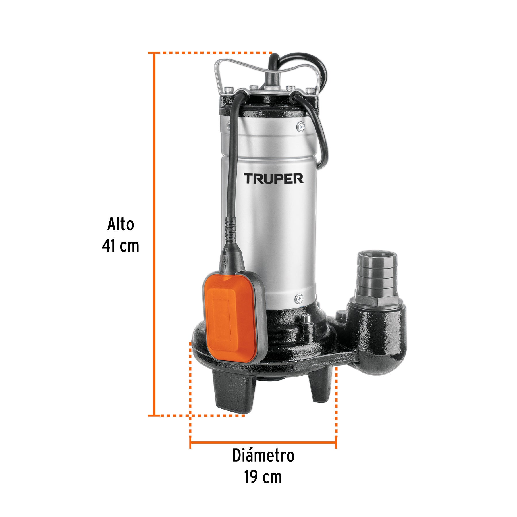 Bomba sumergible, 1 HP acero inox/hierro, para agua sucia. Modelo: BOS-1SI