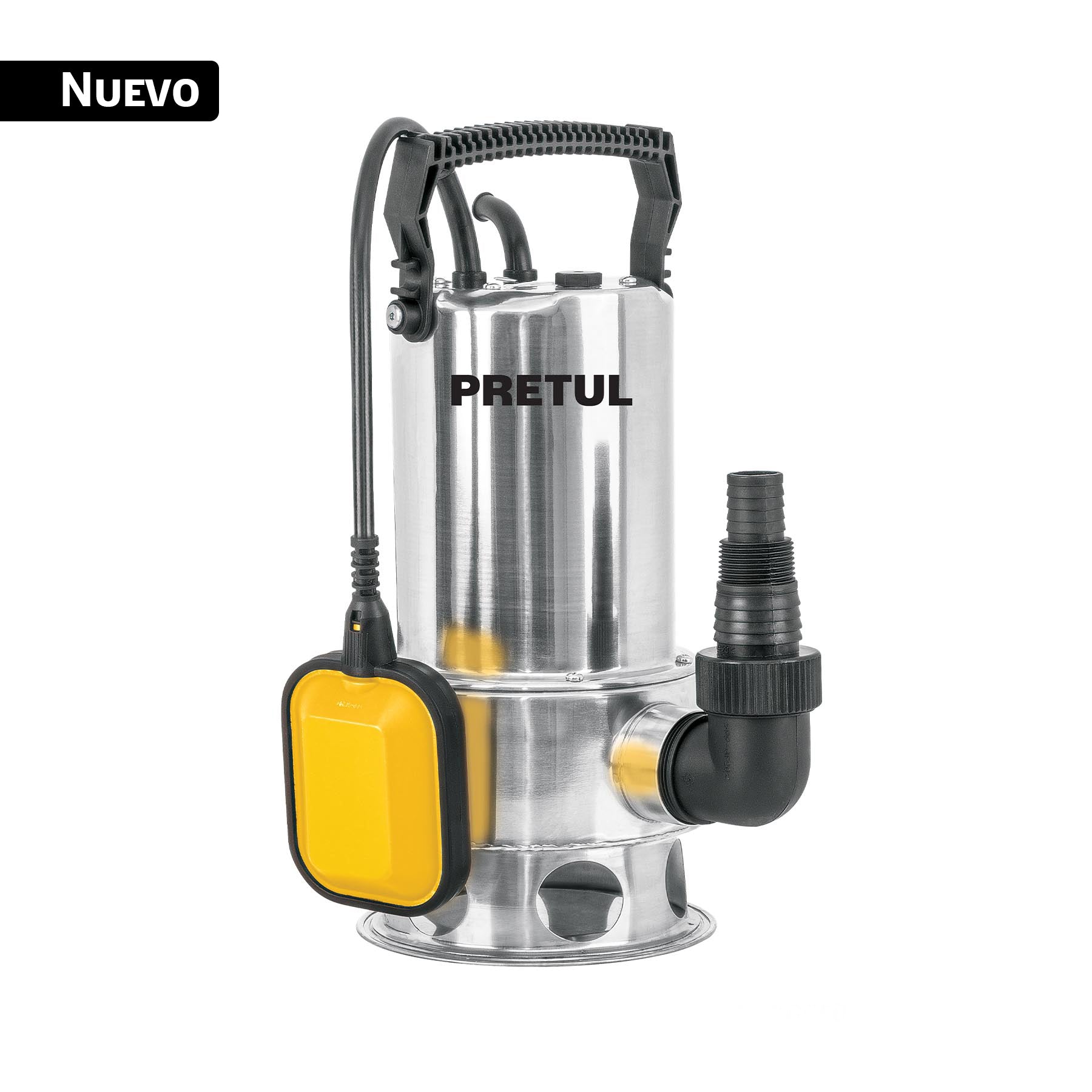 Bomba sumergible acero inoxidable, agua sucia, 1HP, PRETUL. Modelo: BOS-1SMP