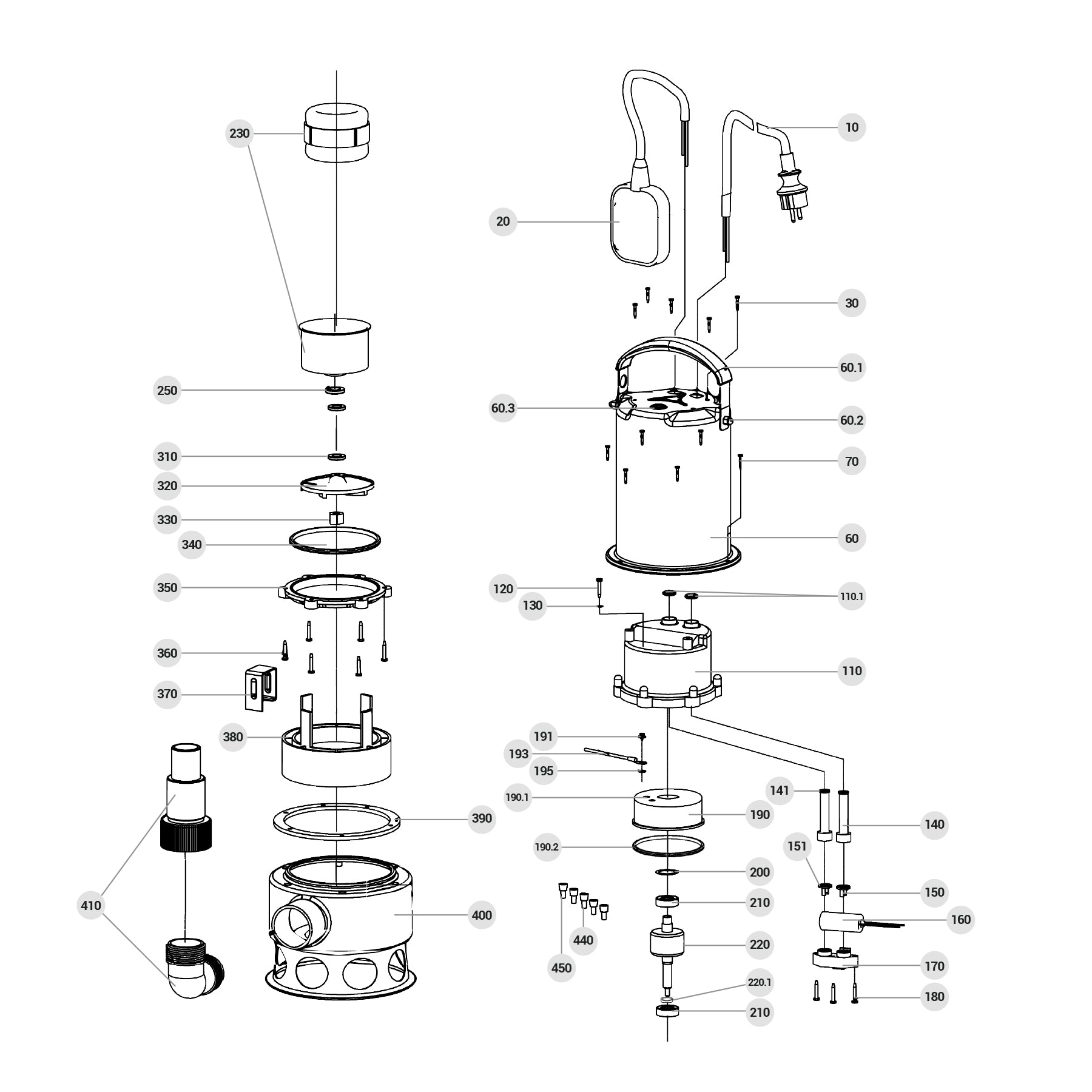 Bomba sumergible acero inoxidable, agua sucia, 1HP, PRETUL. Modelo: BOS-1SMP