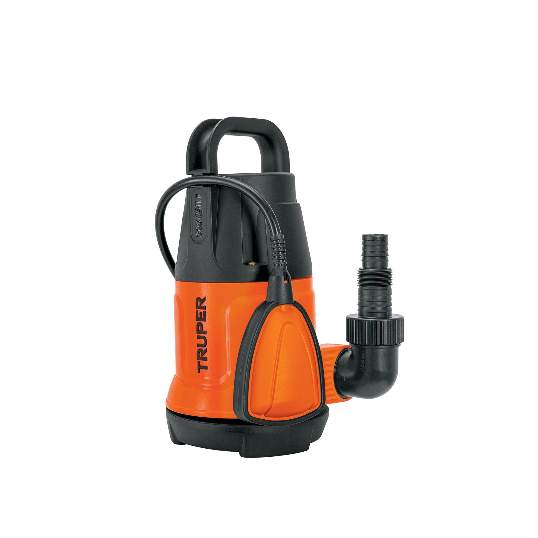Bomba sumergible plástica, 3/4 HP para agua limpia, TRUPER. Modelo: BOS-3/4LP