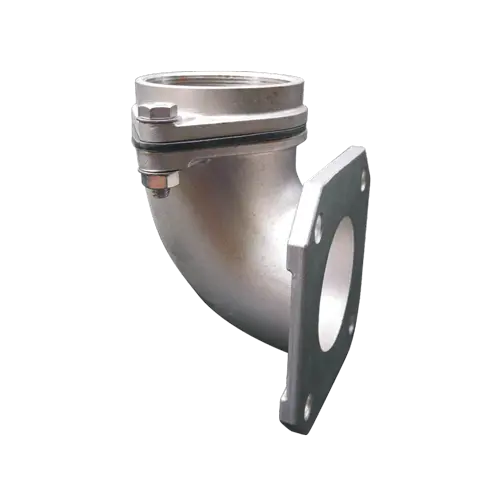 Codo descarga 3" en acero inox. Marca EVANS. Modelo: CDSV3-I