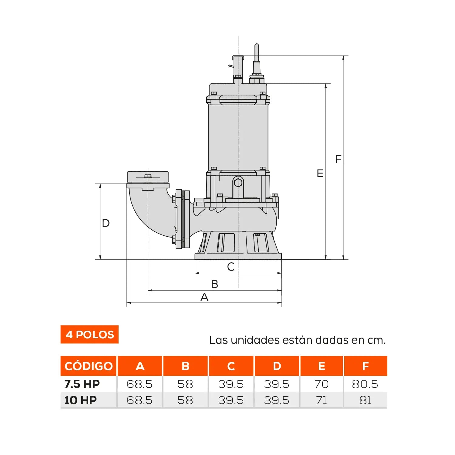 Codo descarga 4" brida ANSI 150. Marca EVANS. Modelo: CDSV4