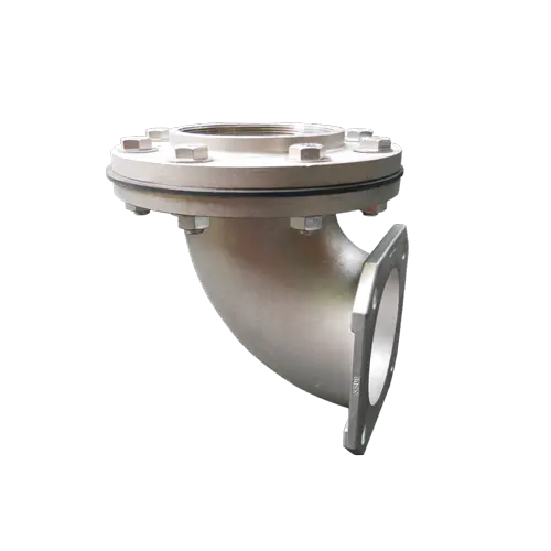 Codo descarga 4" en acero inox. Marca EVANS. Modelo: CDSV4-I