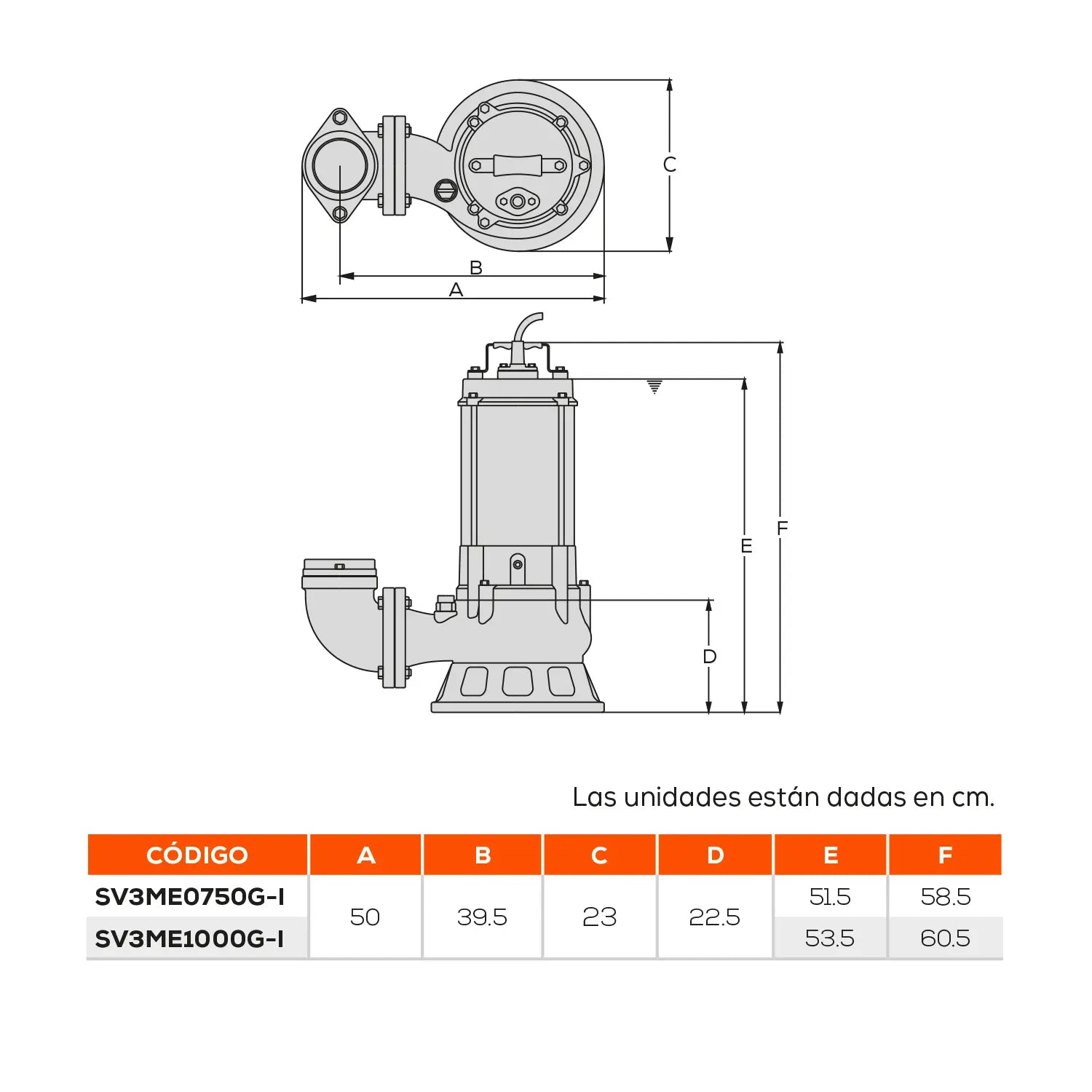 Codo descarga 4" en acero inox. Marca EVANS. Modelo: CDSV4-I