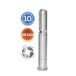 Equipo de Riego 10GPM Inox 0.5HP 1/2 HP 85 LPM 220 V trifásico Marca EVANS. Modelo: SD410ME0050GI