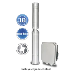Equipo de Riego 18GPM Inox 2HP 105 LPM 220 V monofásico Marca EVANS. Modelo: SD418ME200G3I