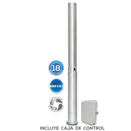 Equipo de Riego 18GPM Inox 5HP 105 LPM 220 V monofásico Marca EVANS. Modelo: SD418ME500G3I