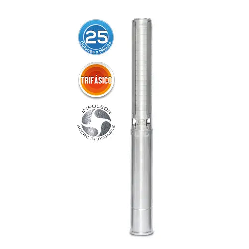Equipo de Riego 25GPM Inox 5.0HP 5 HP 220 V trifásico Marca EVANS. Modelo: SD425ME0500GI