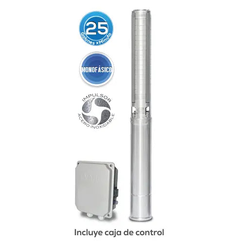 Equipo de Riego 25GPM Inox 3HP 158 LPM 220 V monofásico Marca EVANS. Modelo: SD425ME300G3I