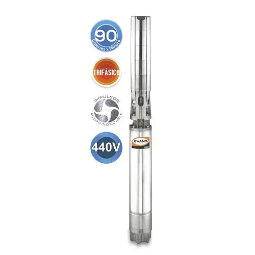 Equipo de Riego 90GPM Inox. 20HP 440 V trifásico Marca EVANS. Modelo: SD690ME2000HI