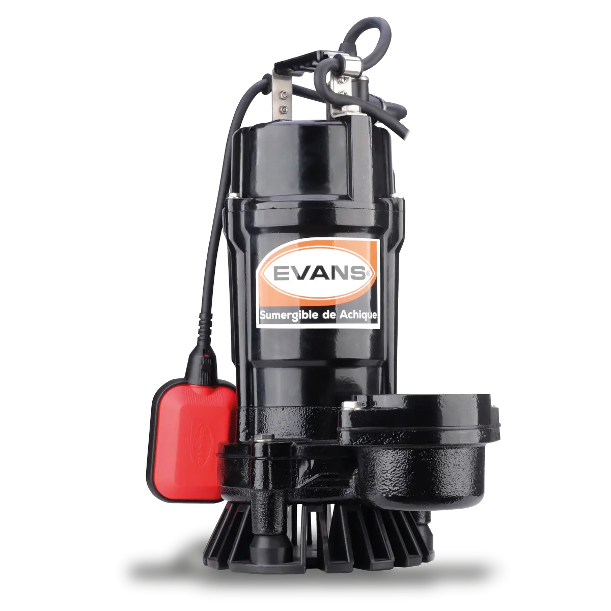 Bomba sumergible para aguas residuales 1 HP 220 V monofásico 150 LPM Marca EVANS. Modelo: SE3ME100G-F