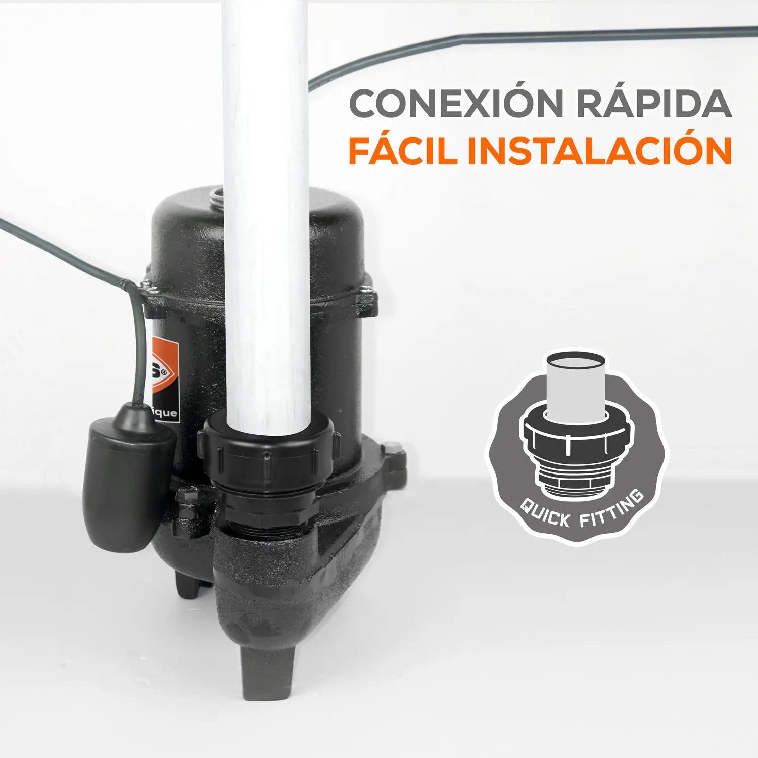 Bomba sumergible para aguas residuales 1 HP 570 LPM 115 V monofásico Marca EVANS. Modelo: SSN2ME100