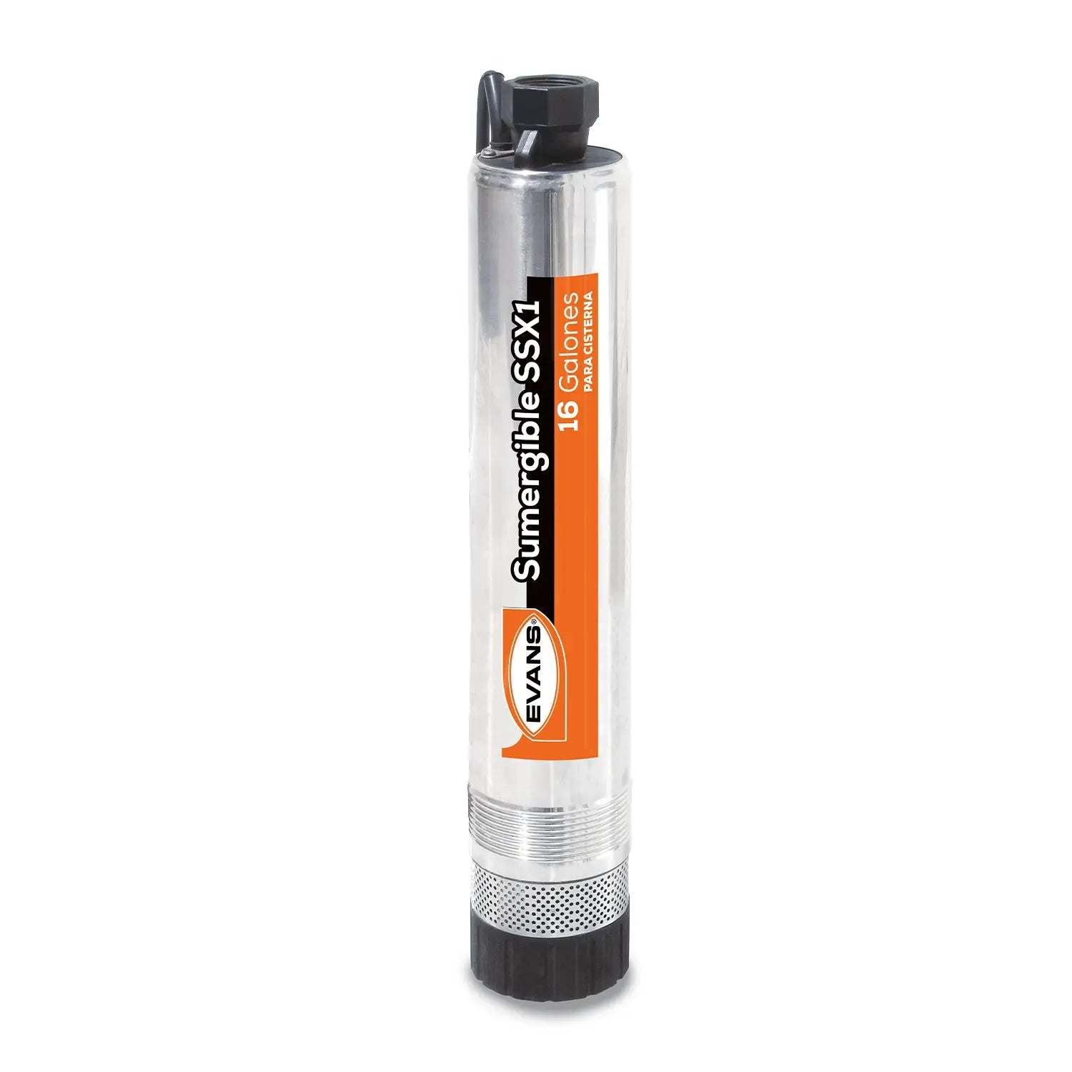 Bomba sumergible para cisterna 1/2 HP 115 V monofásico Marca EVANS. Modelo: SSX1ME050F2C
