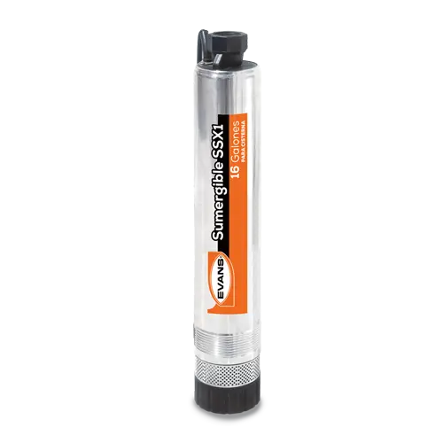 Bomba sumergible para cisterna 1/2 HP 115 V monofásico Marca EVANS. Modelo: SSX1ME050F2C
