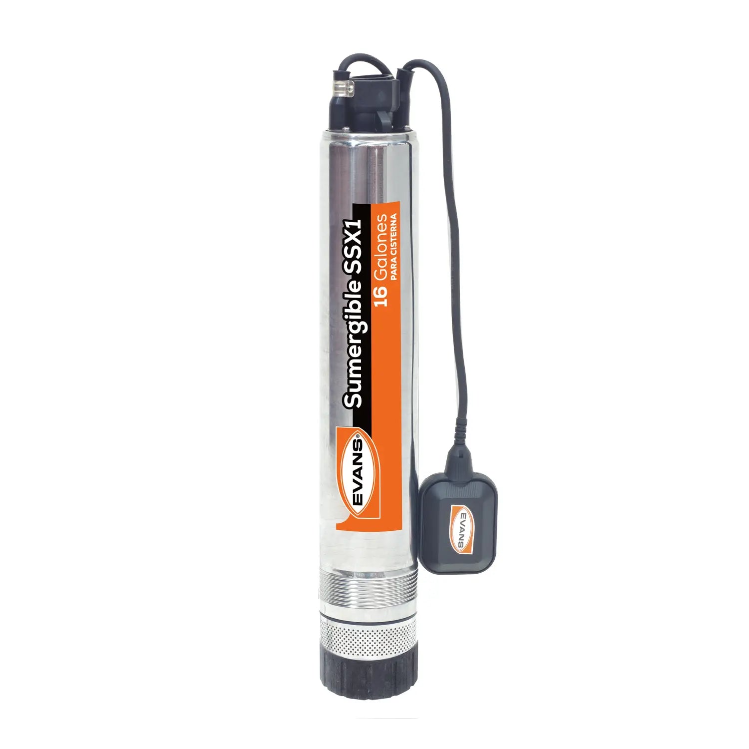 Bomba sumergible para cisterna 1/2 HP 115 V monofásico Marca EVANS. Modelo: SSX1ME050F2C-F