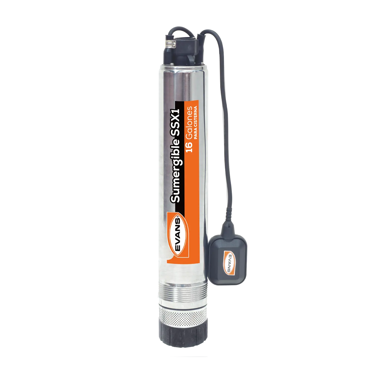 Bomba sumergible para cisterna 1/2 HP 115 V monofásico Marca EVANS. Modelo: SSX1ME050F2C-F
