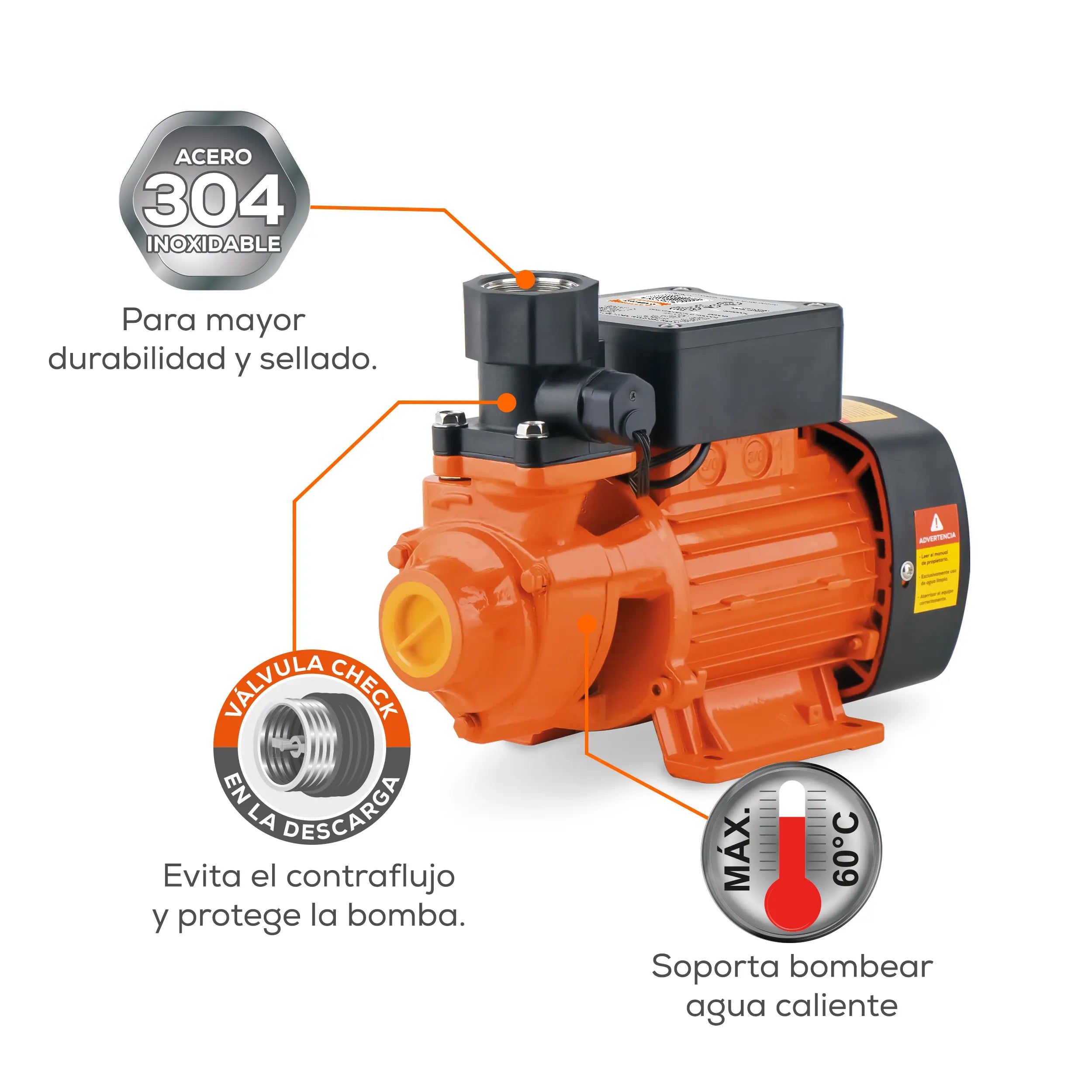 Bomba presurizadora 1/2 HP 35 LPM 115 V monofásico Marca EVANS. Modelo: BP1ME050-A