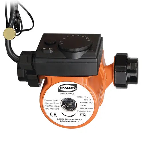 Recirculadora automática de 120W 0.16 HP 115 V monofásico Marca EVANS. Modelo: BRAC120W-A