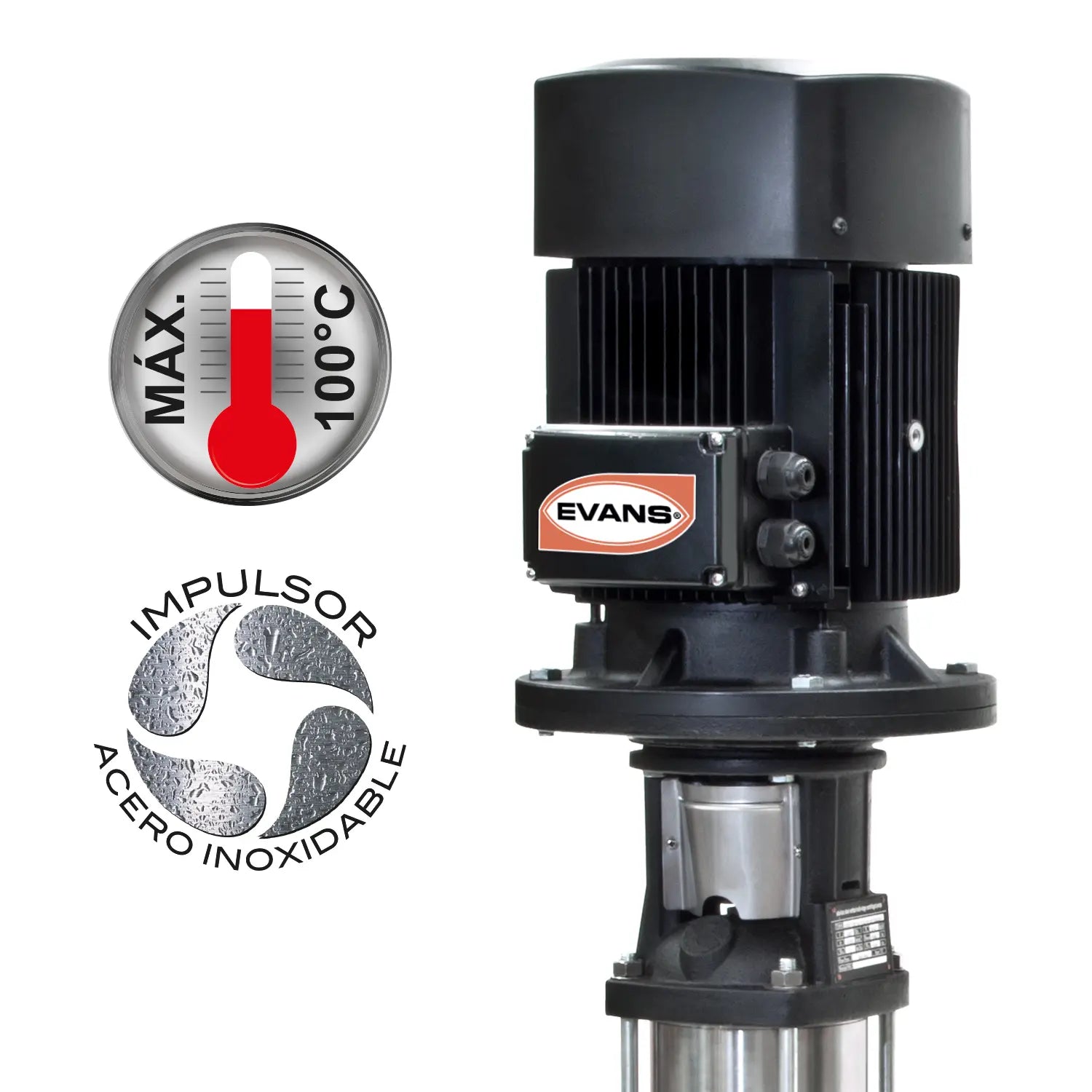Bomba multietapas 15 HP 1140 LPM 220/440 V trifásico Marca EVANS. Modelo: SSXV200ME1500
