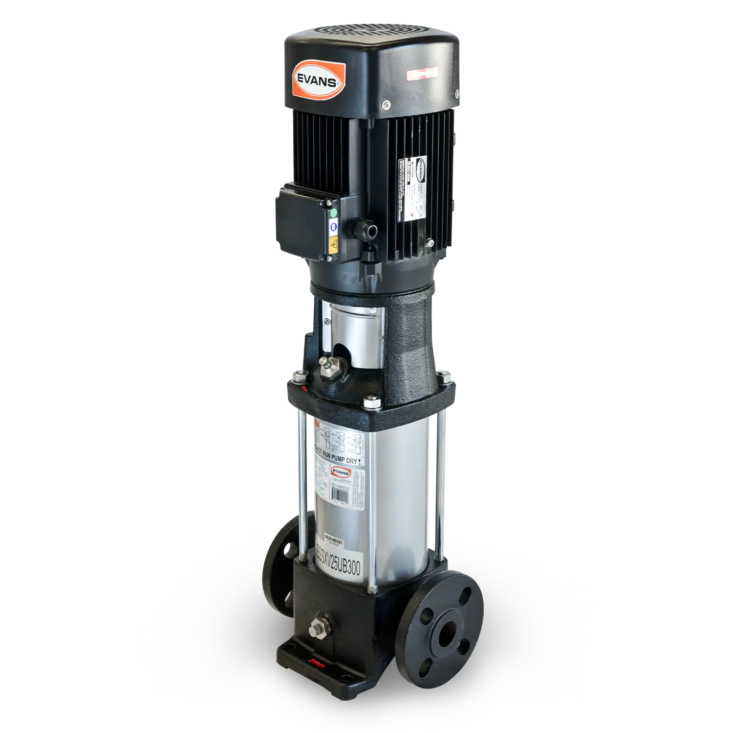 Vertical Multietapas 3hp 200 LPM 220/440 V trifásico Marca EVANS. Modelo: SSXV25ME0300