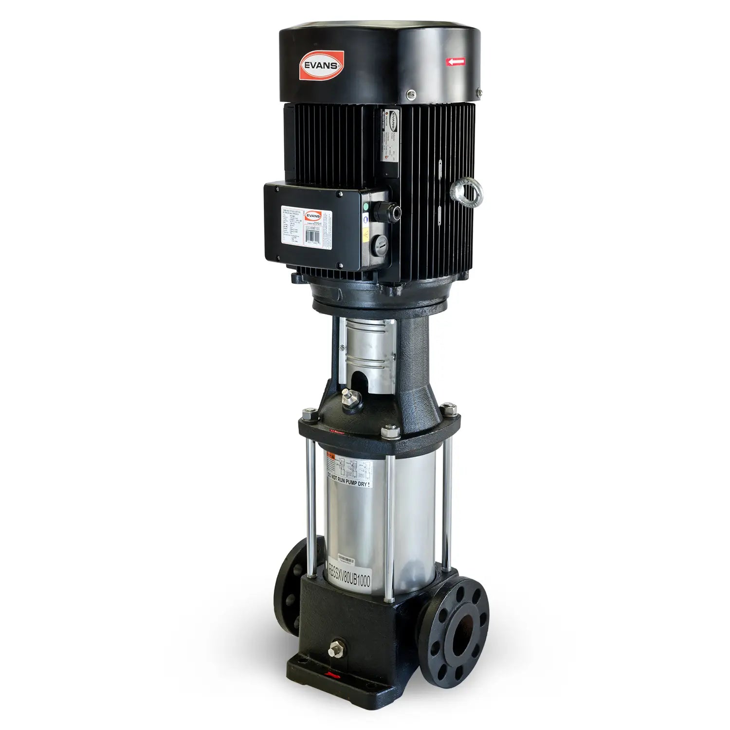 Bomba multietapas 15 HP 560 LPM 220/440 V trifásico Marca EVANS. Modelo: SSXV80ME1500