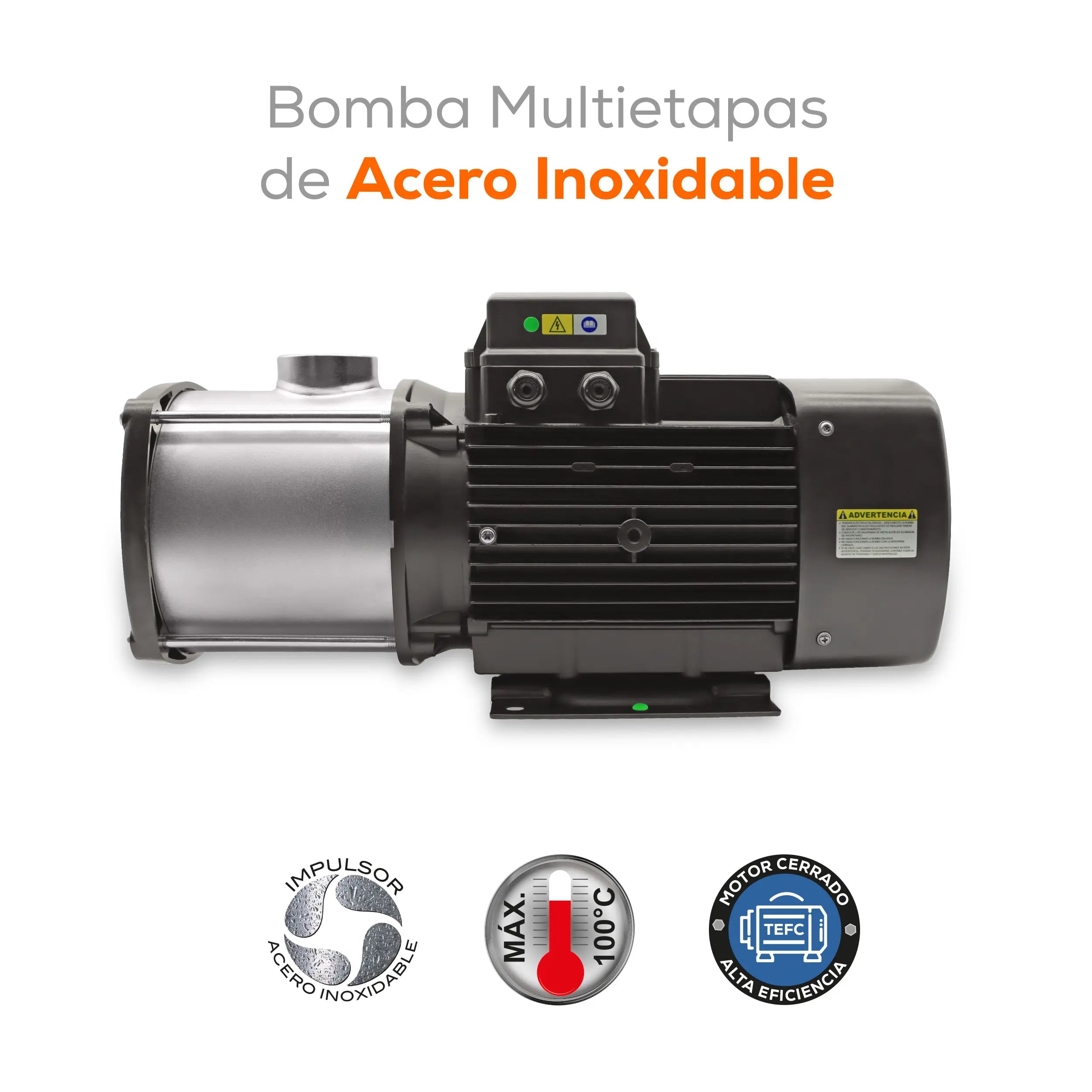 Bomba multietapas 1 HP 105 LPM 220/440 V trifásico Marca EVANS. Modelo: SXH15ME0100