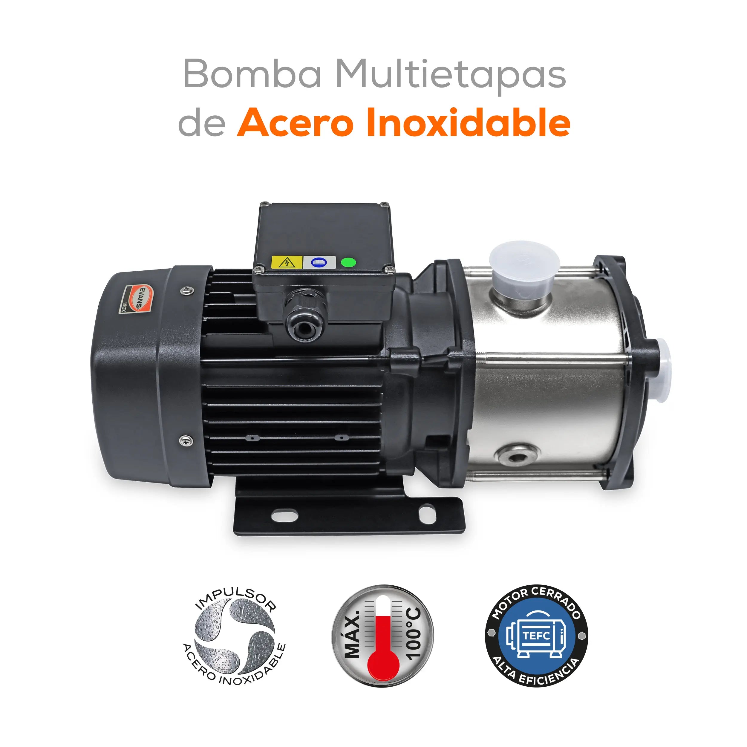 Bomba multietapas 2 HP 300 LPM 220/440 V trifásico Marca EVANS. Modelo: SXH45ME0200