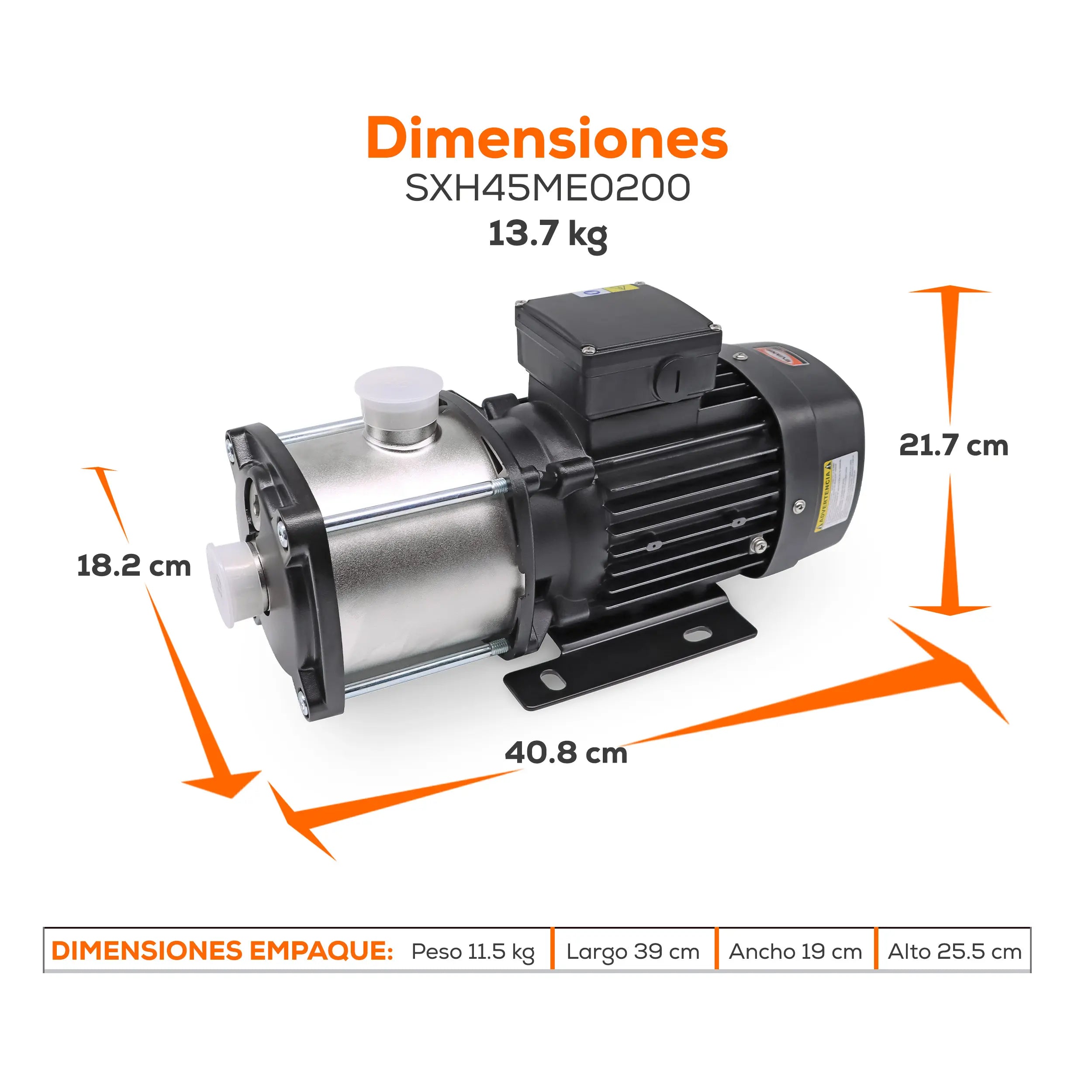 Bomba multietapas 2 HP 300 LPM 220/440 V trifásico Marca EVANS. Modelo: SXH45ME0200
