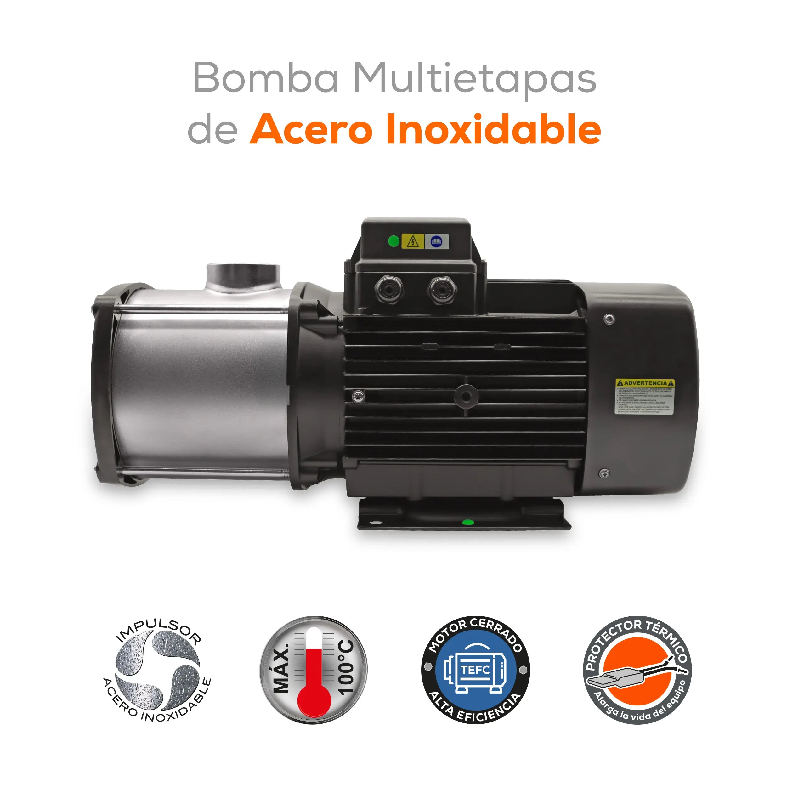 Bomba multietapas 3 HP 300 LPM 220 V monofásico Marca EVANS. Modelo: SXH45ME300