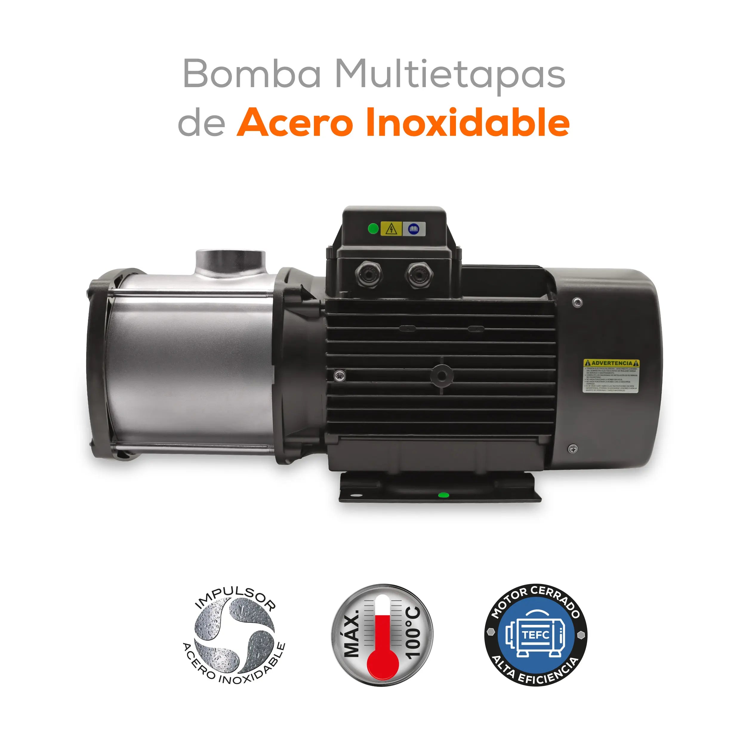 Bomba multietapas 4 HP 600 LPM 220/440 V trifásico Marca EVANS. Modelo: SXH80ME0400