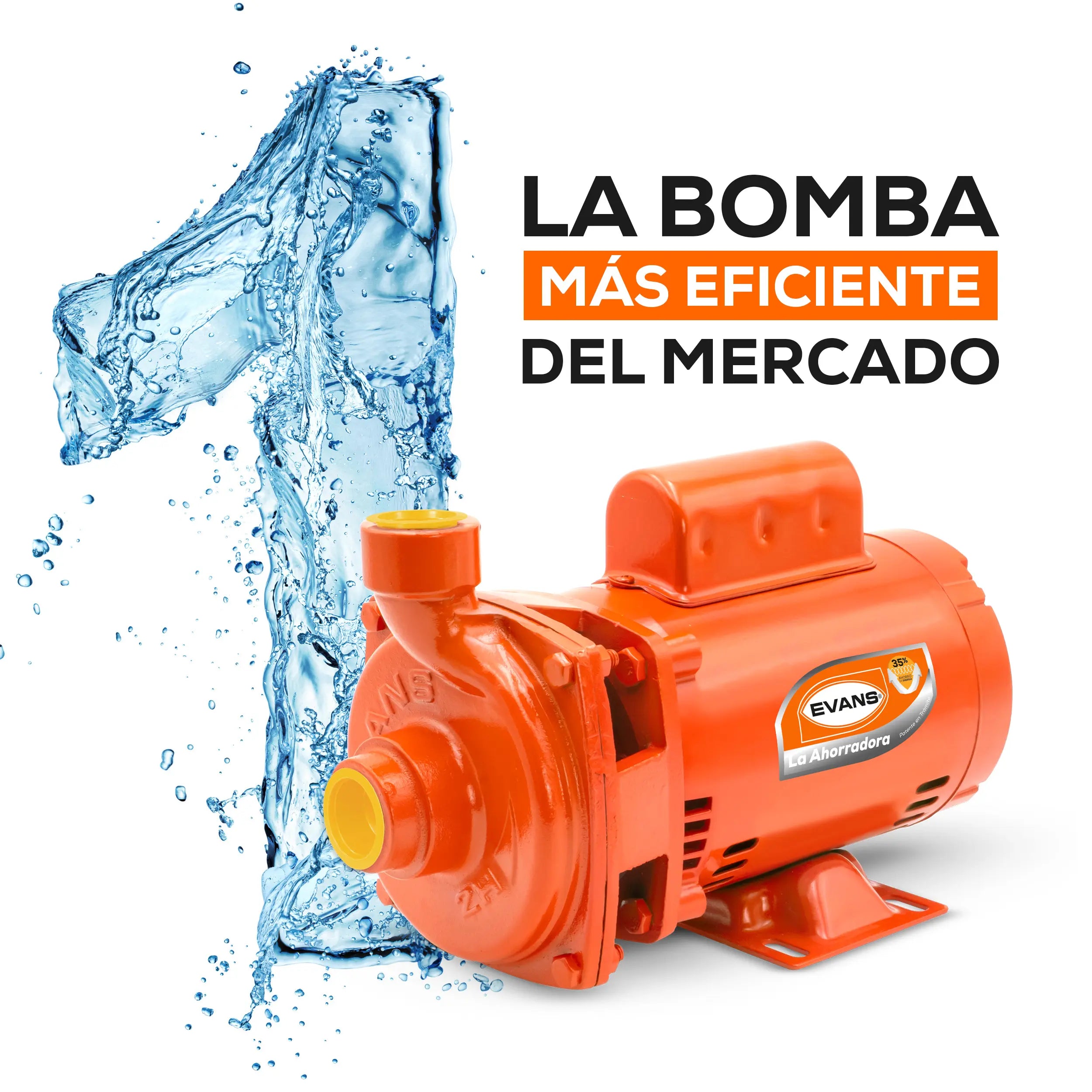 Bomba centrífuga 1/2 HP 200 LPM 127 V monofásico Marca EVANS. Modelo: 2HME050