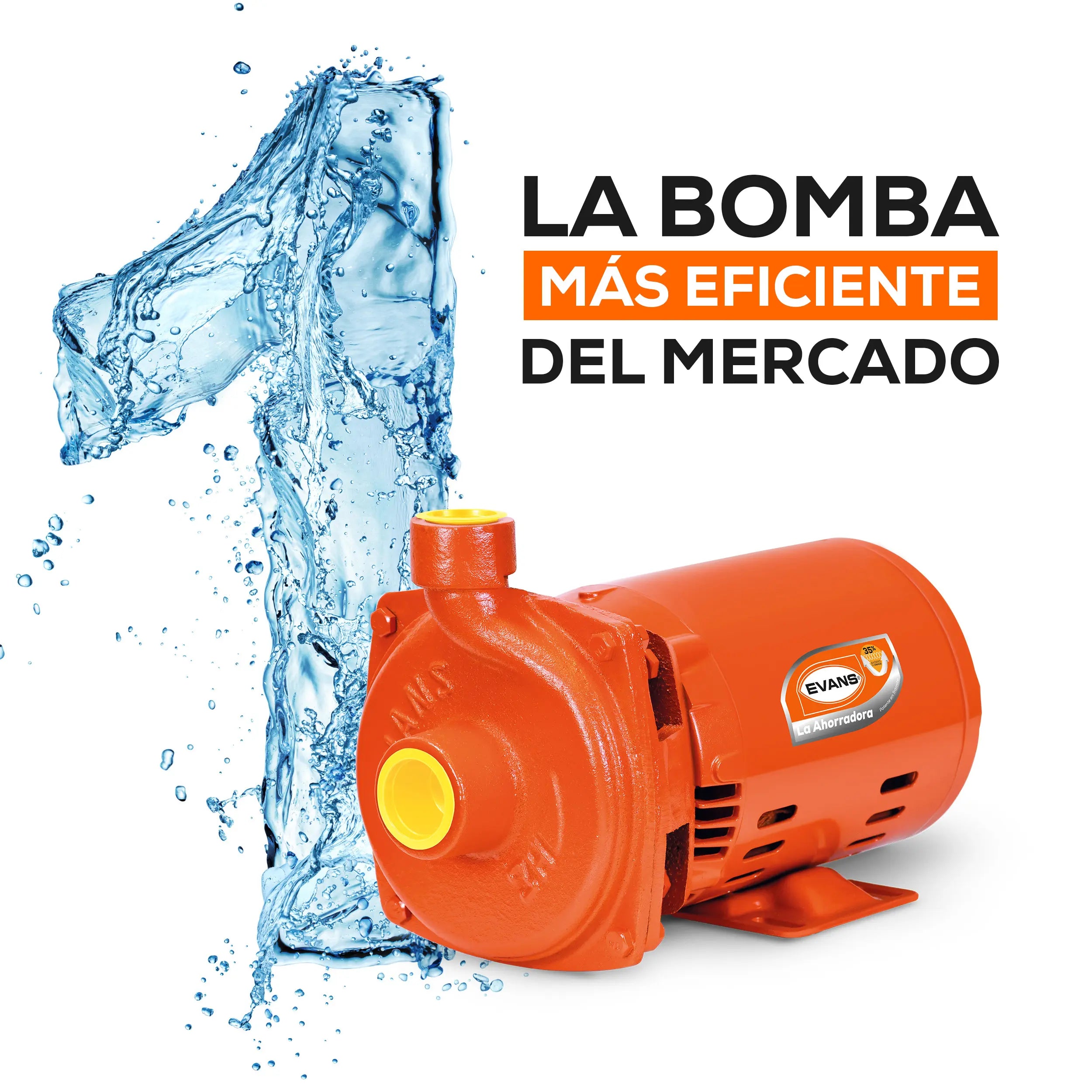 Bomba centrífuga 1 HP 180 LPM 220/440 V trifásico Marca EVANS. Modelo: 3HME0100A
