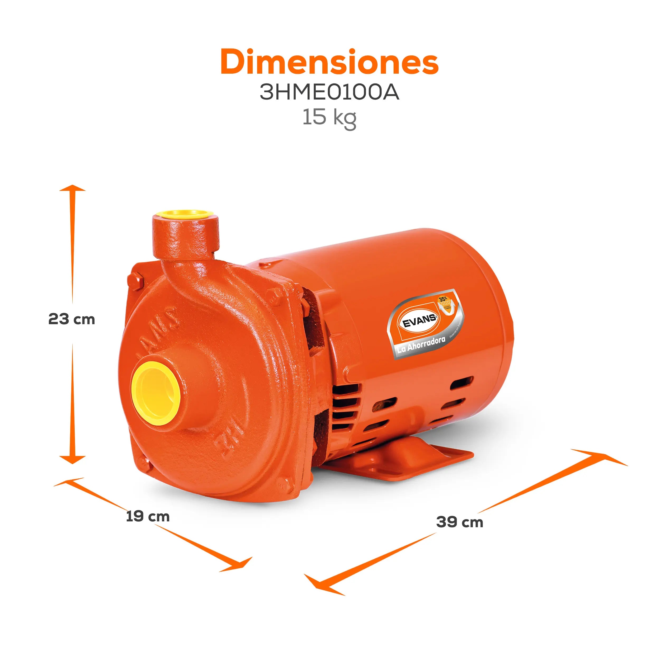 Bomba centrífuga 1 HP 180 LPM 220/440 V trifásico Marca EVANS. Modelo: 3HME0100A