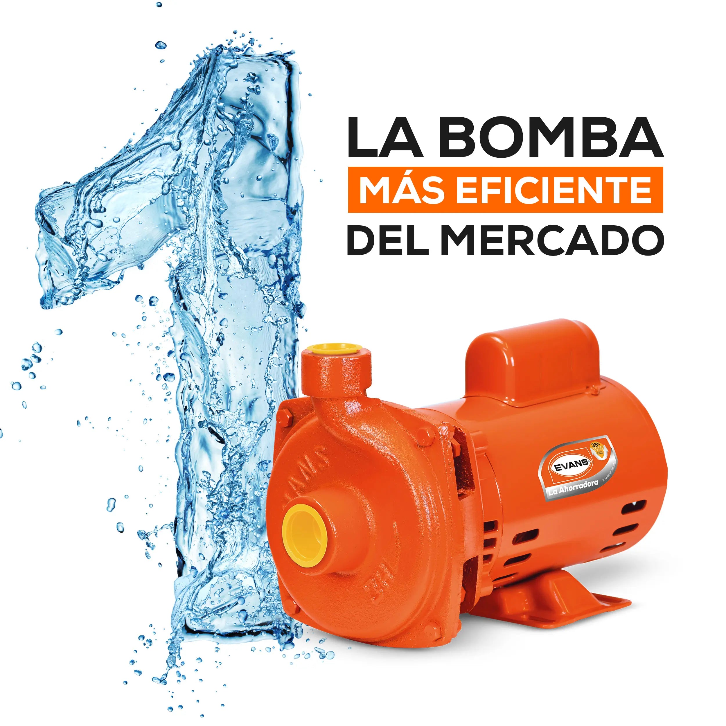 Bomba centrífuga 1 HP 245 LPM 127/220 V monofásico Marca EVANS. Modelo: 3HME100