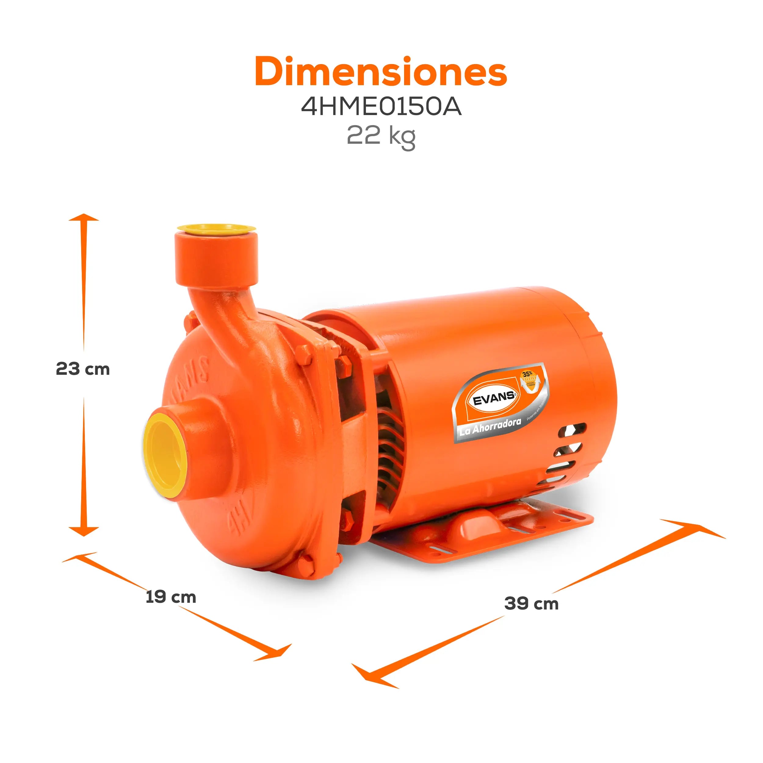 Bomba centrífuga 1.5 HP 240 LPM 220/440 V trifásico Marca EVANS. Modelo: 4HME0150A