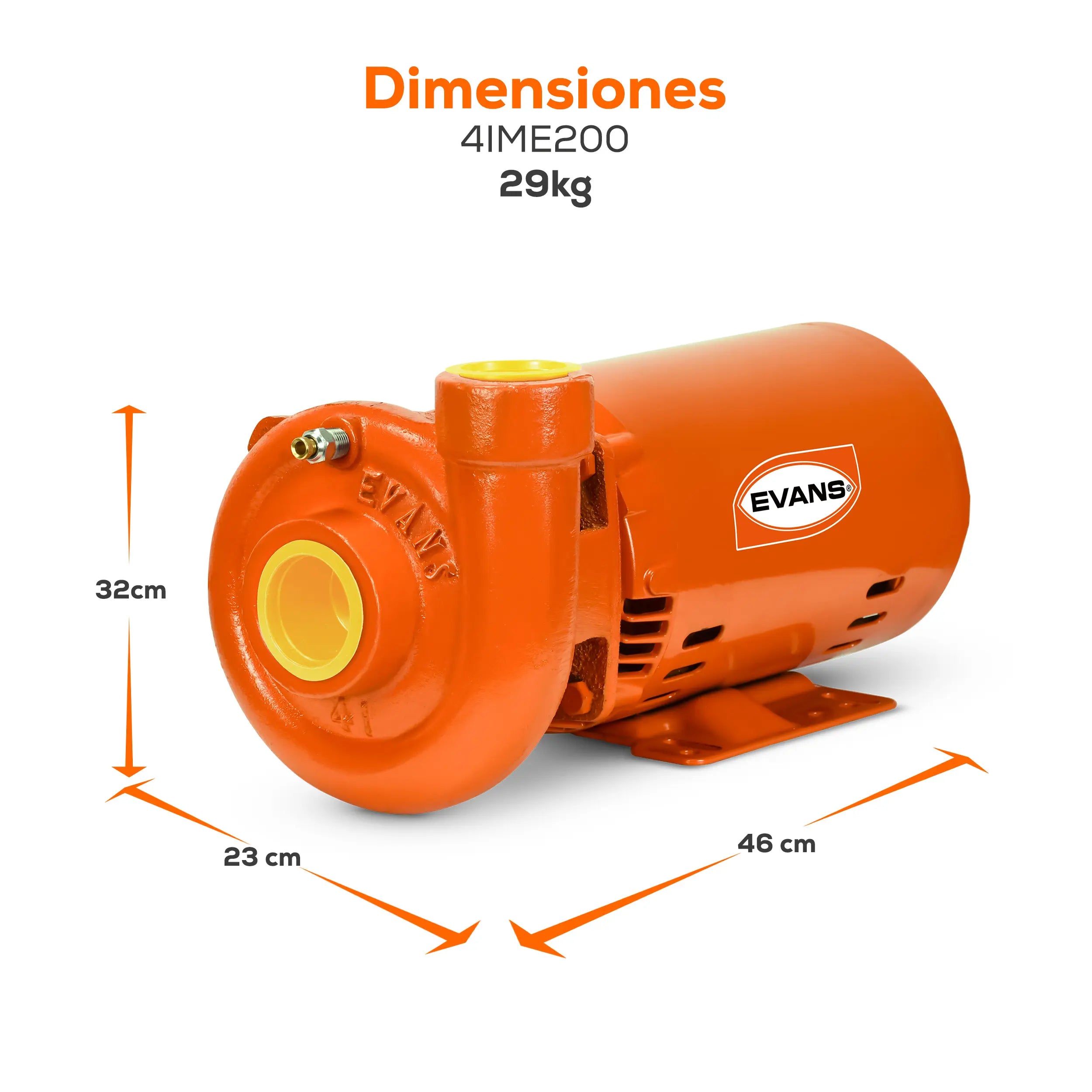 Bomba centrífuga 2 HP 127/220 V monofásico Marca EVANS. Modelo: 4IME200